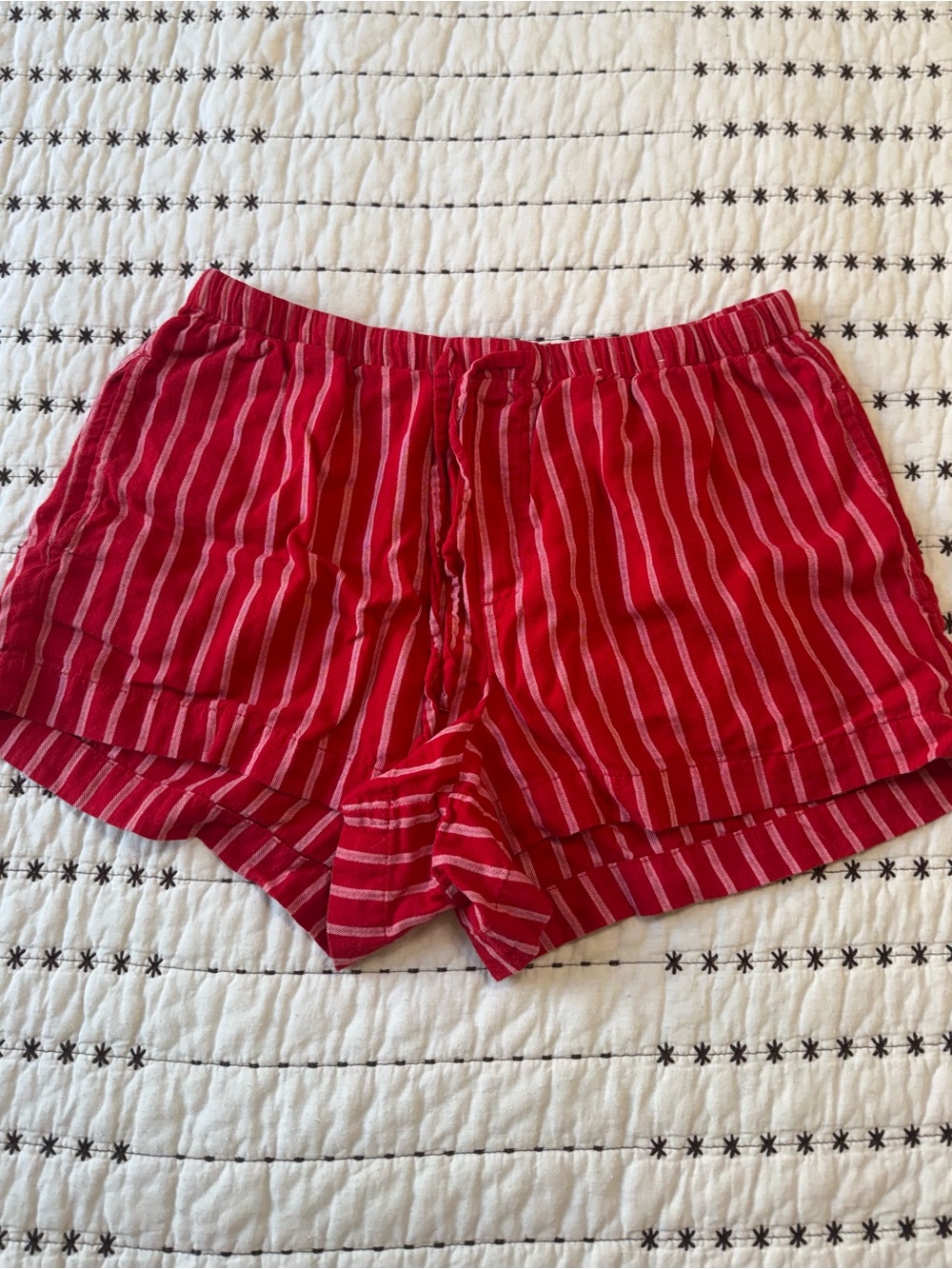 Women’s Red Striped Lounge Shorts